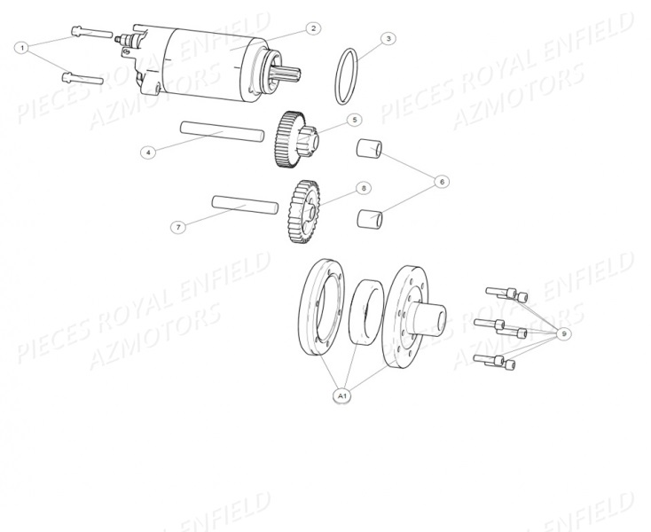 574108/B - VIS HEX M6X20  (Royal Enfield) pour DEMARREUR de 410 HIMALAYAN