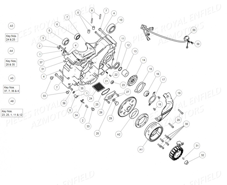 574108/B - VIS HEX M6X20  (Royal Enfield) pour ENSEMBLE CARTER MOTEUR GAUCHE de 410 HIMALAYAN