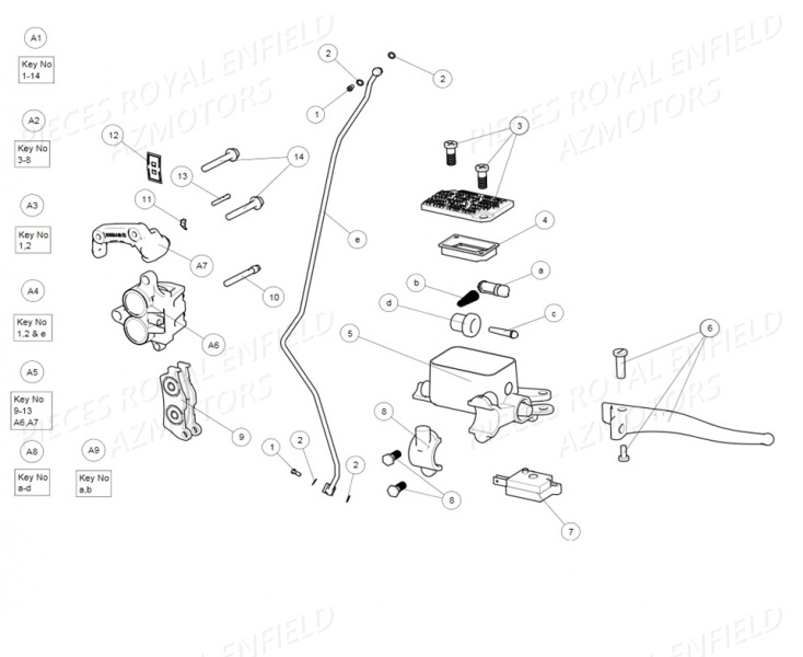 ENSEMBLE_FREIN_AVANT ROYAL ENFIELD Pieces Origine Himalayan 410 Euro4