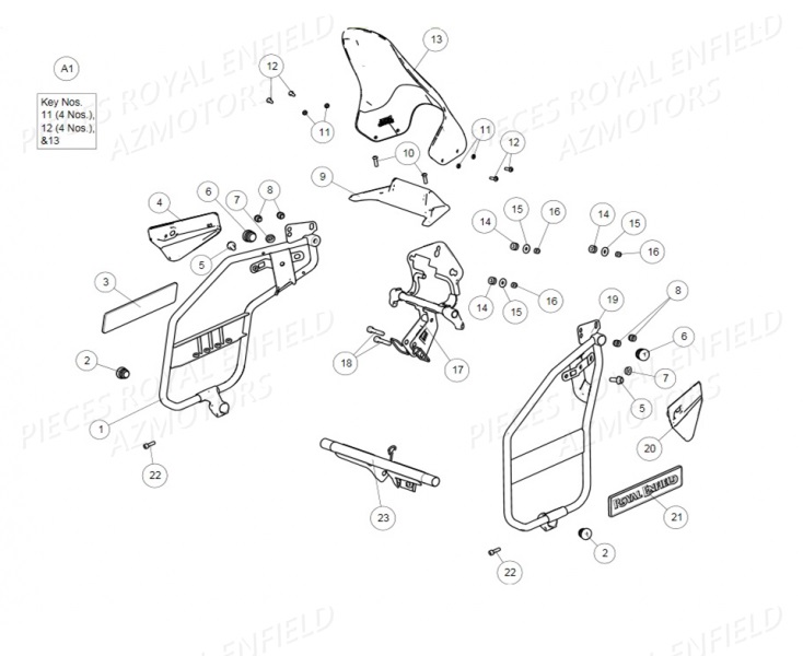 587806/C - BOUCHON  (Royal Enfield) pour PARE BRISE PROTECTION de 410 HIMALAYAN