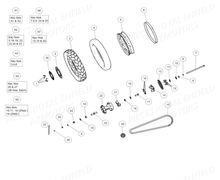 ROUE_ARRIERE ROYAL ENFIELD Pieces Origine Himalayan 410 Euro4