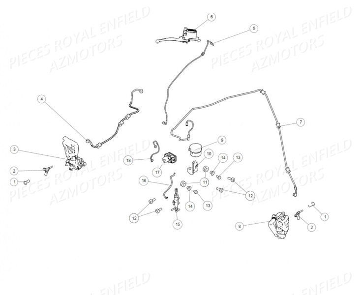 587523/A - RESERVOIR MC AR  (Royal Enfield) pour SYSTEME ABS de 410 HIMALAYAN