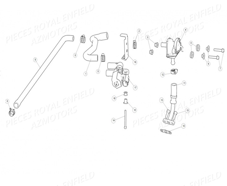 573964/A - CLIP  (Royal Enfield) pour SYSTEME ANTI-POLLUTION de 410 HIMALAYAN