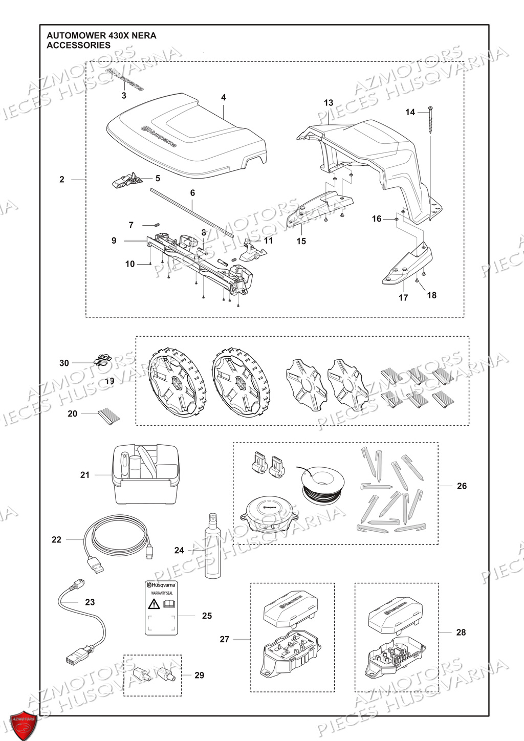 Accessoires HUSQVARNA PIECES 430X NERA NERA ROBOT TONDEUSE HUSQVARNA