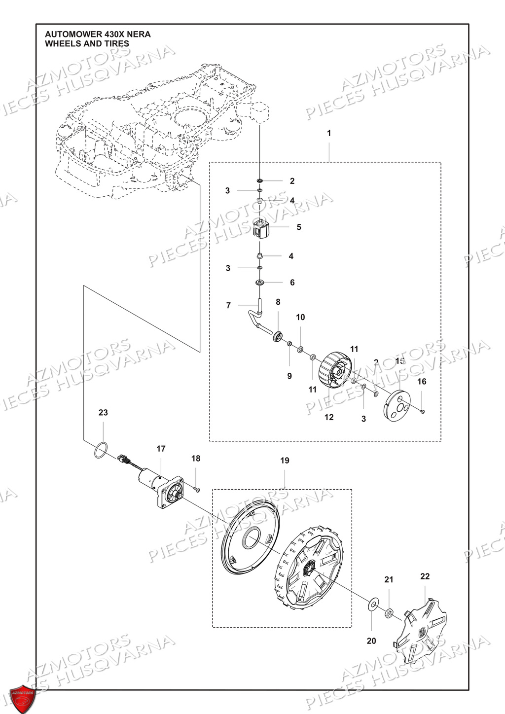 Roues Et Pneus HUSQVARNA PIECES 430X NERA NERA ROBOT TONDEUSE HUSQVARNA