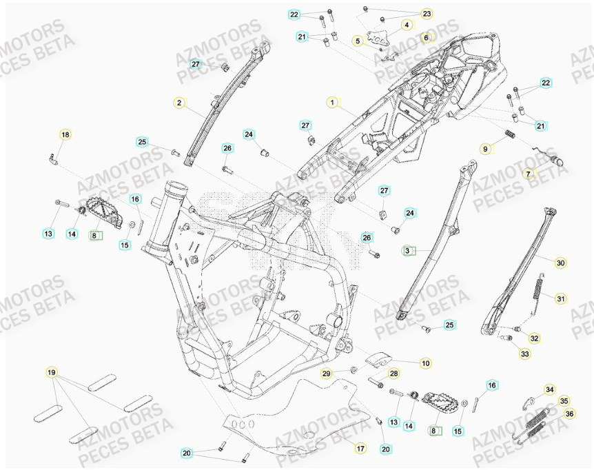 ACCESSOIRES_DU_CHASSIS BETA Pièces BETA RR FACTORY 430cc 4T -(2015)