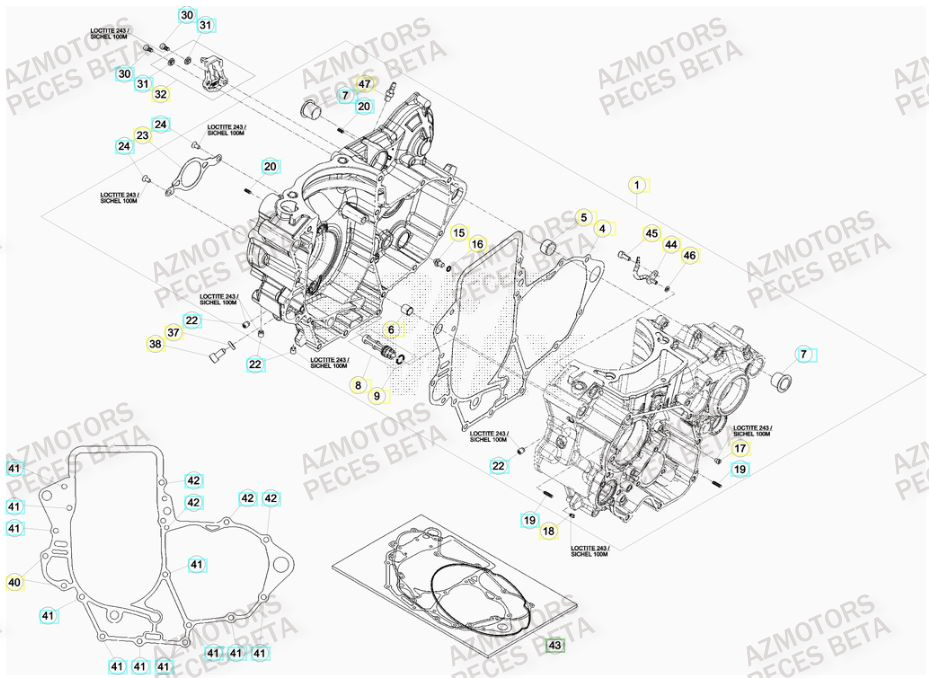 CARTER_MOTEUR BETA Pièces BETA RR FACTORY 430cc 4T -(2015)