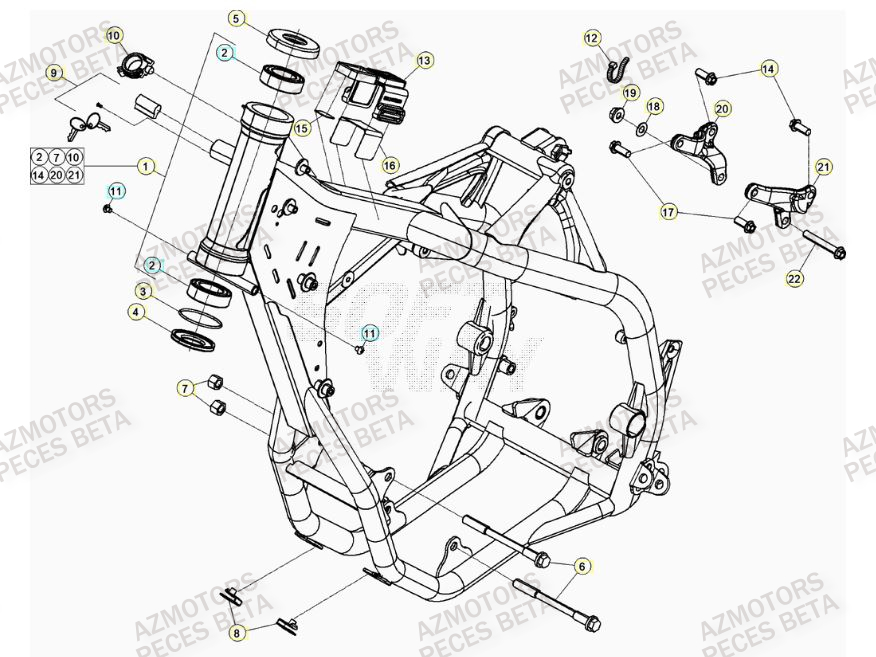 CHASSIS BETA Pièces BETA RR FACTORY 430cc 4T -(2015)