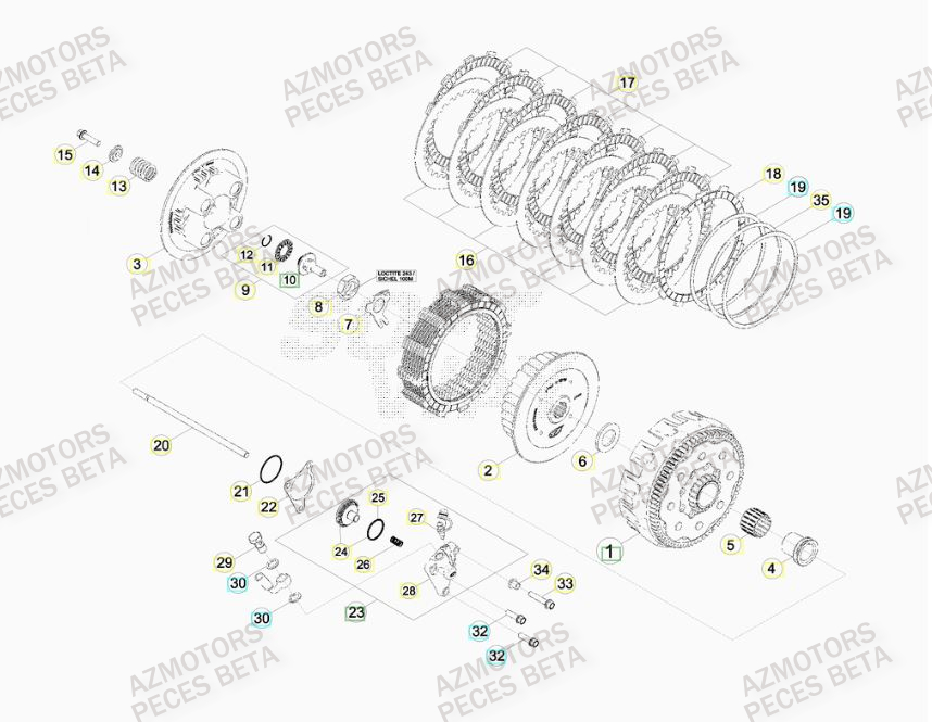 Embrayage BETA Pièces BETA RR 4T RACING 430 -(2015)

