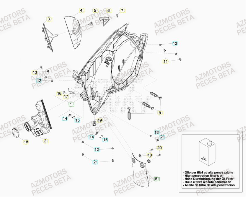 Filtre A Air BETA Pièces BETA RR 4T RACING 430 -(2015)

