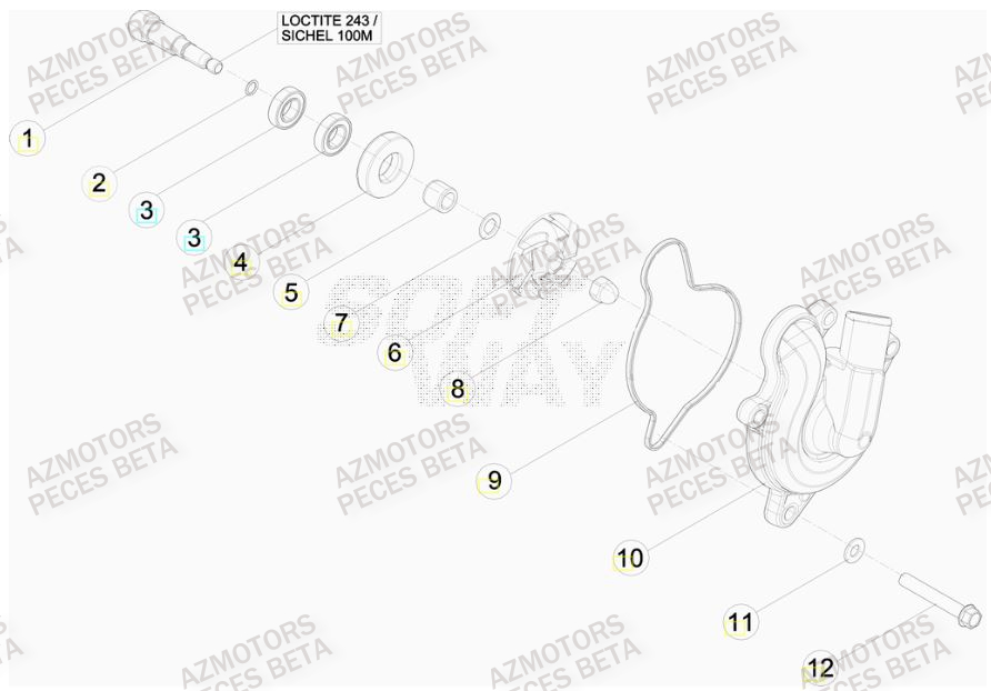Pompe A Eau BETA Pièces BETA RR 4T RACING 430 -(2015)

