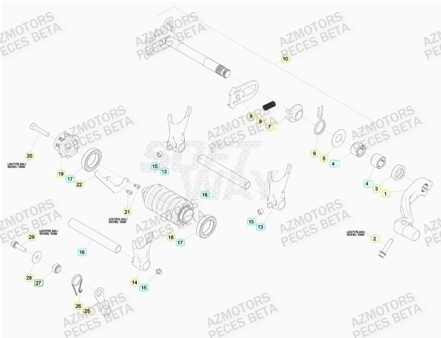 SELECTEUR_DE_VITESSES BETA Pièces BETA RR FACTORY 430cc 4T -(2015)