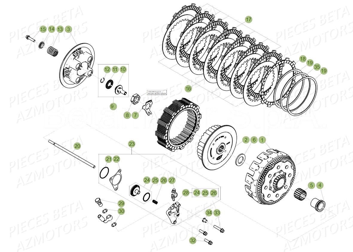 Embrayage BETA Pièces BETA RR 4T 430 RACING - (2017)


