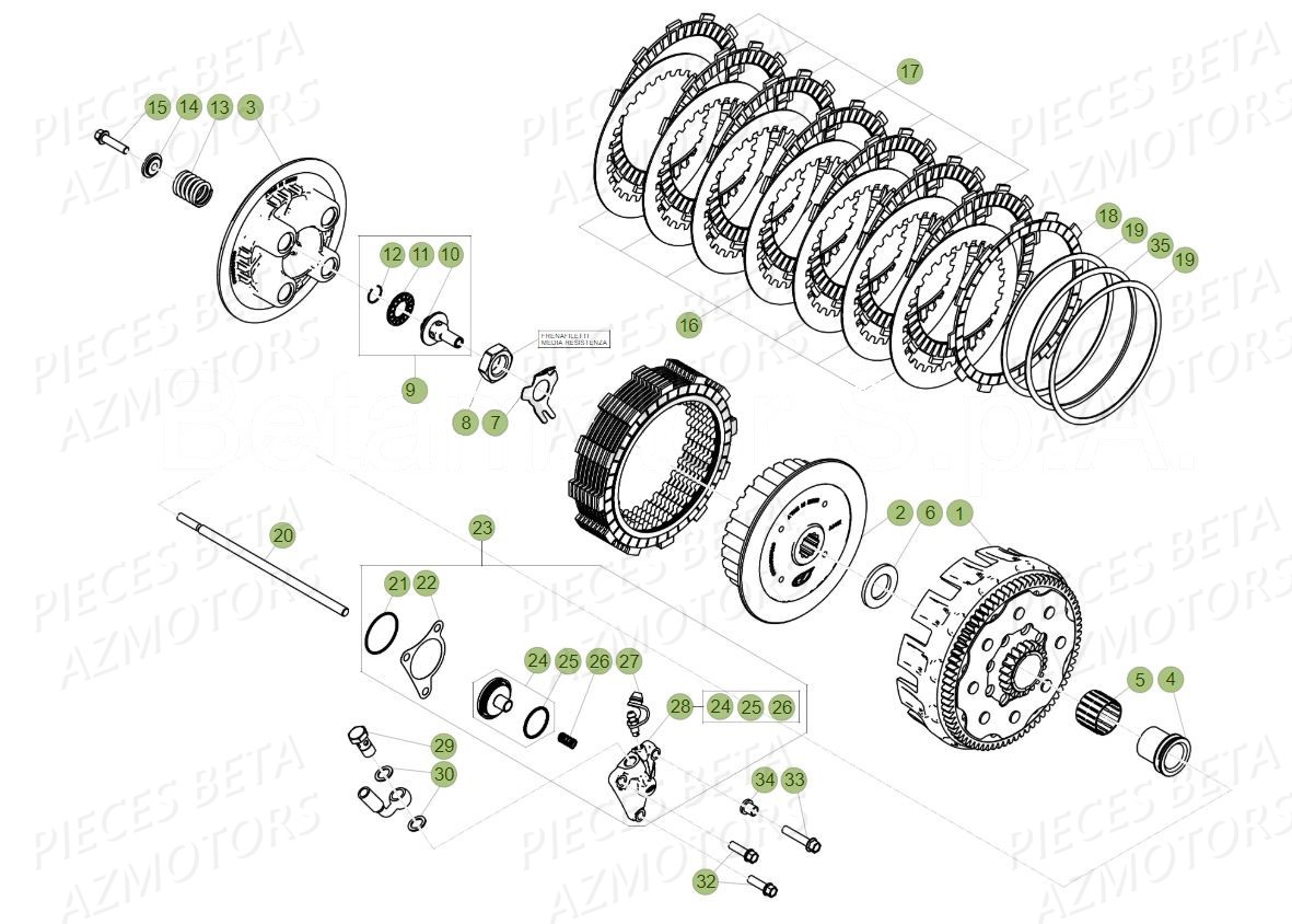 EMBRAYAGE BETA Pièces BETA RR 4T 430 RACING - (2017)