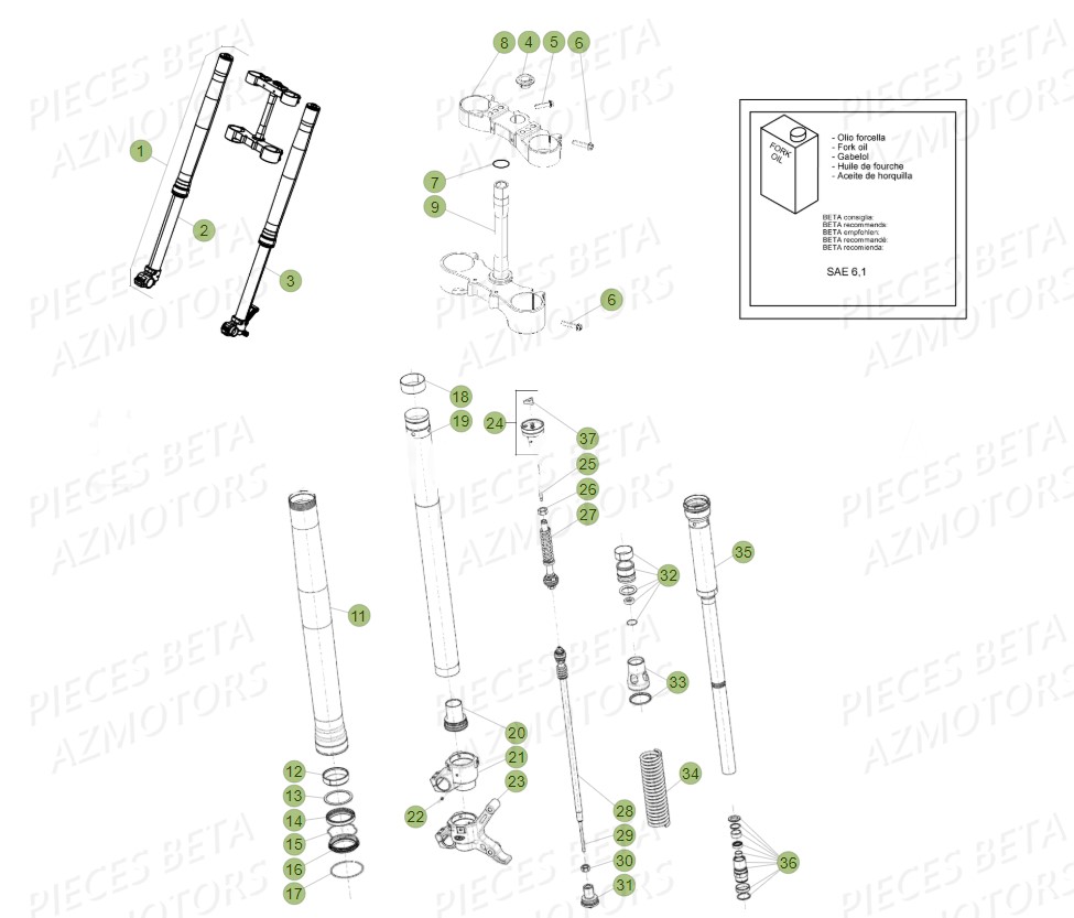 GR. RESSORT K=4,6 N/MM BETA pour FOURCHE de 430 RR RACING 17