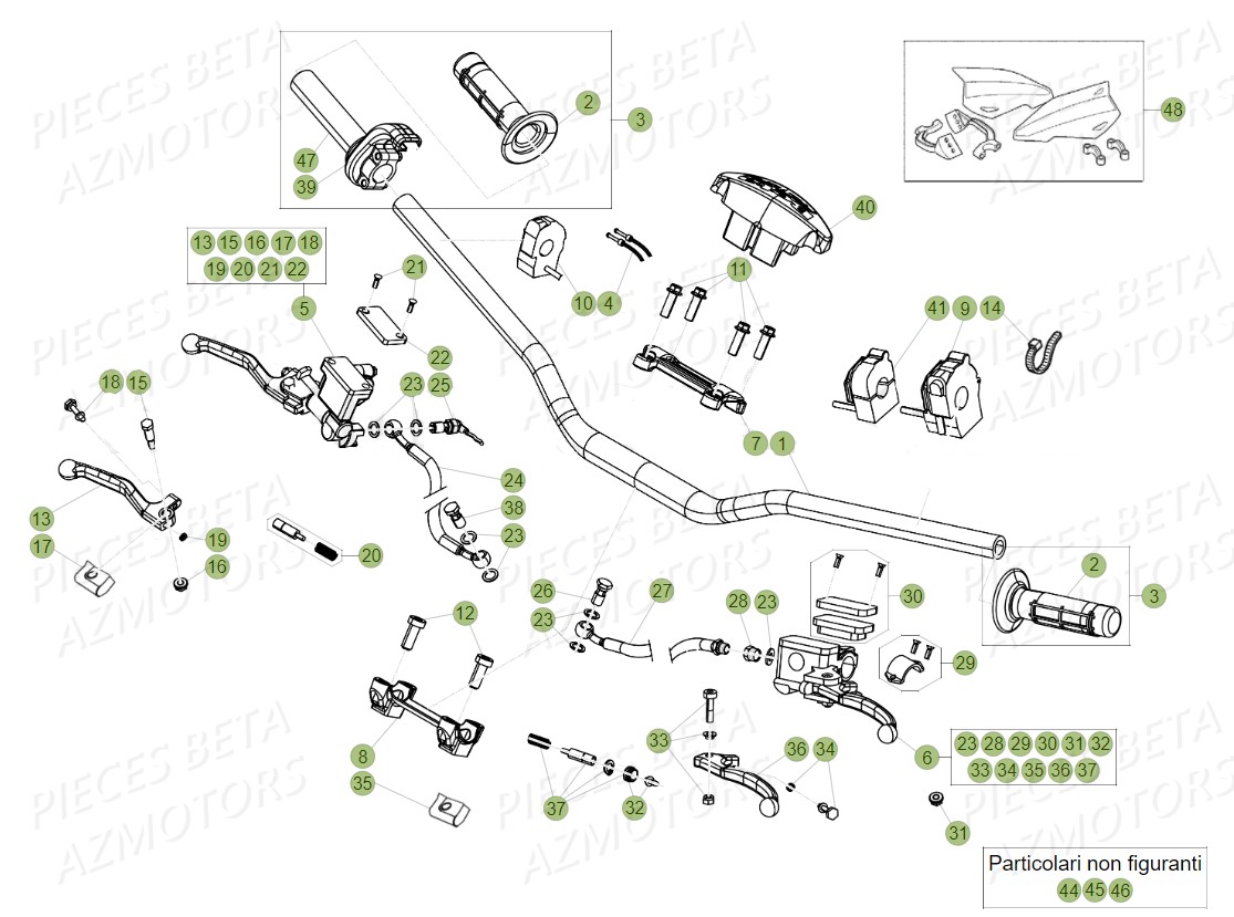 JEU PROTEGE-MAINS RR BETA pour GUIDON COMMANDES de 430 RR RACING 17