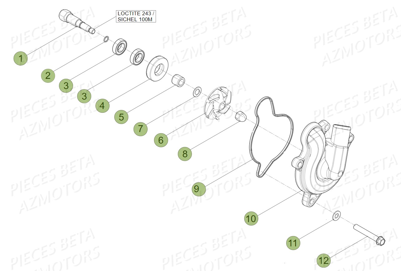 Pompe A Eau BETA Pièces BETA RR 4T 430 RACING - (2017)

