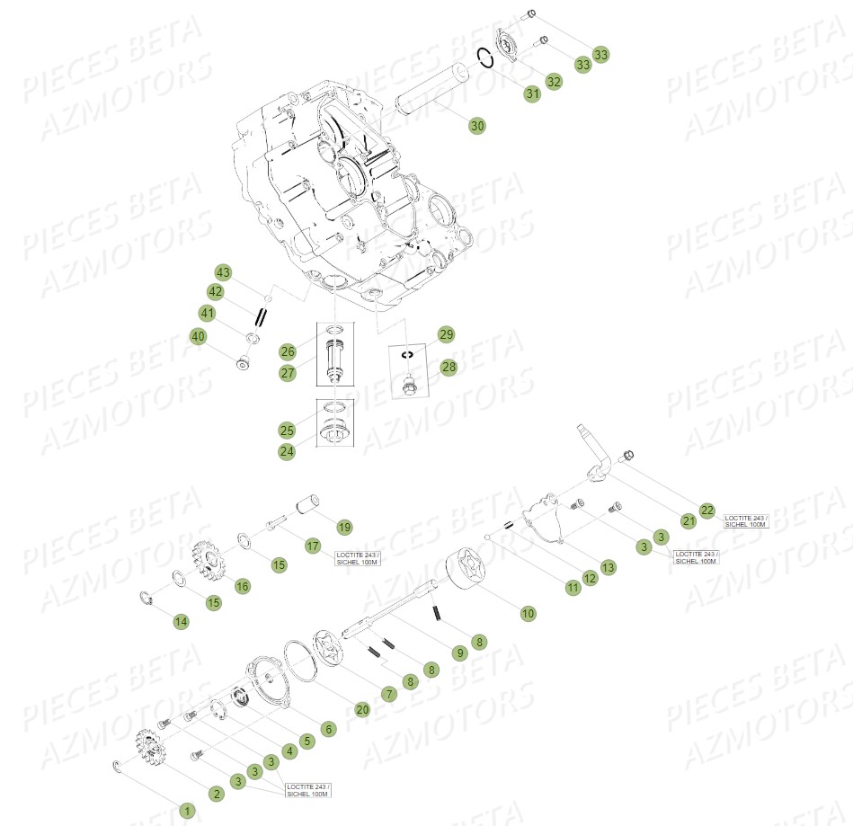 BOUCHON FILTRE HUILE BETA pour POMPE A HUILE de 430 RR RACING 17