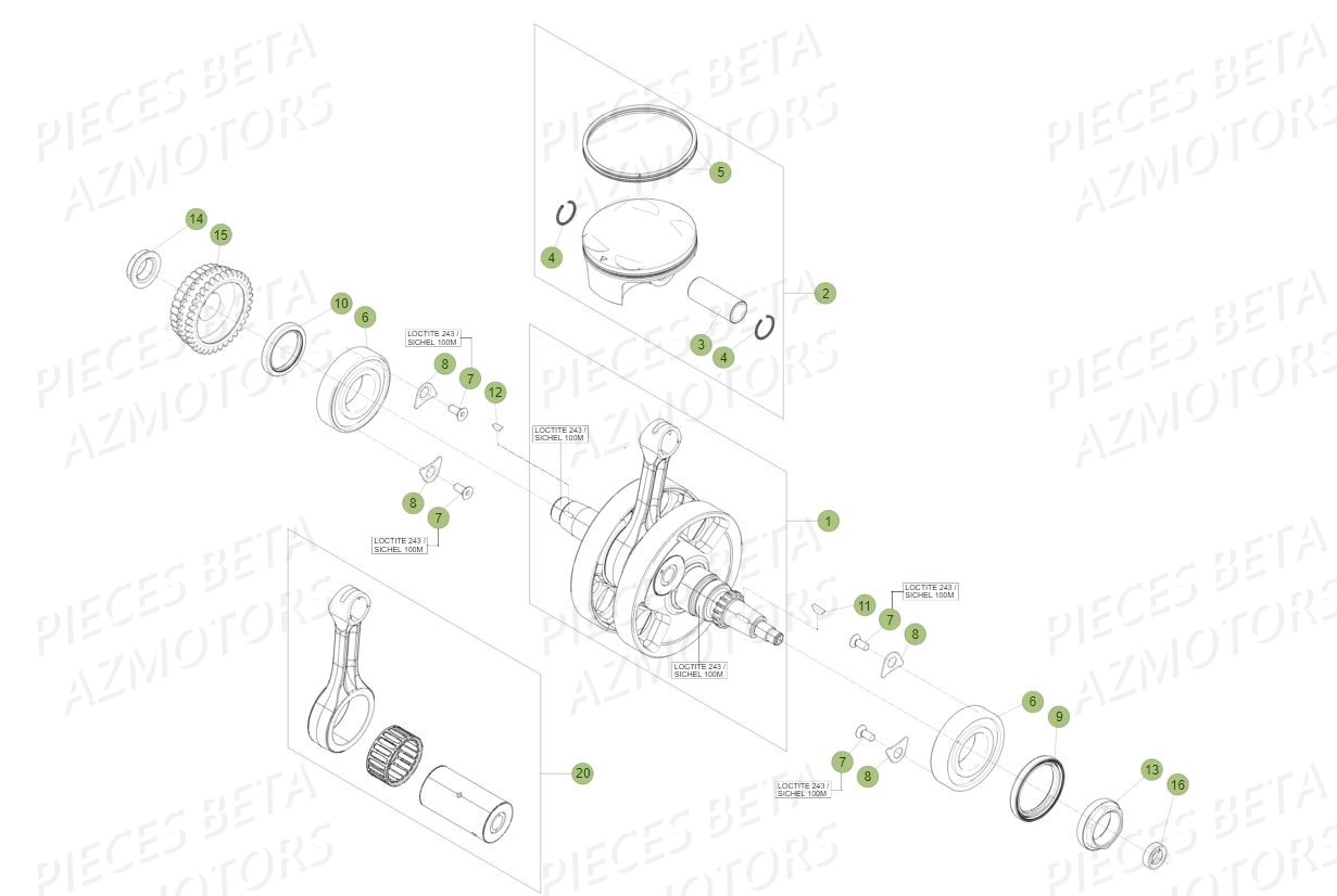 Vilebrequin Piston BETA Pièces BETA RR 4T 430 RACING - (2017)

