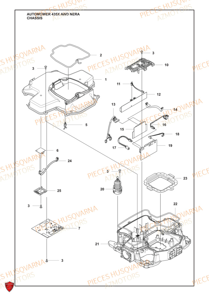 Chassis HUSQVARNA PIECES 435X AWD NERA ROBOT TONDEUSE HUSQVARNA