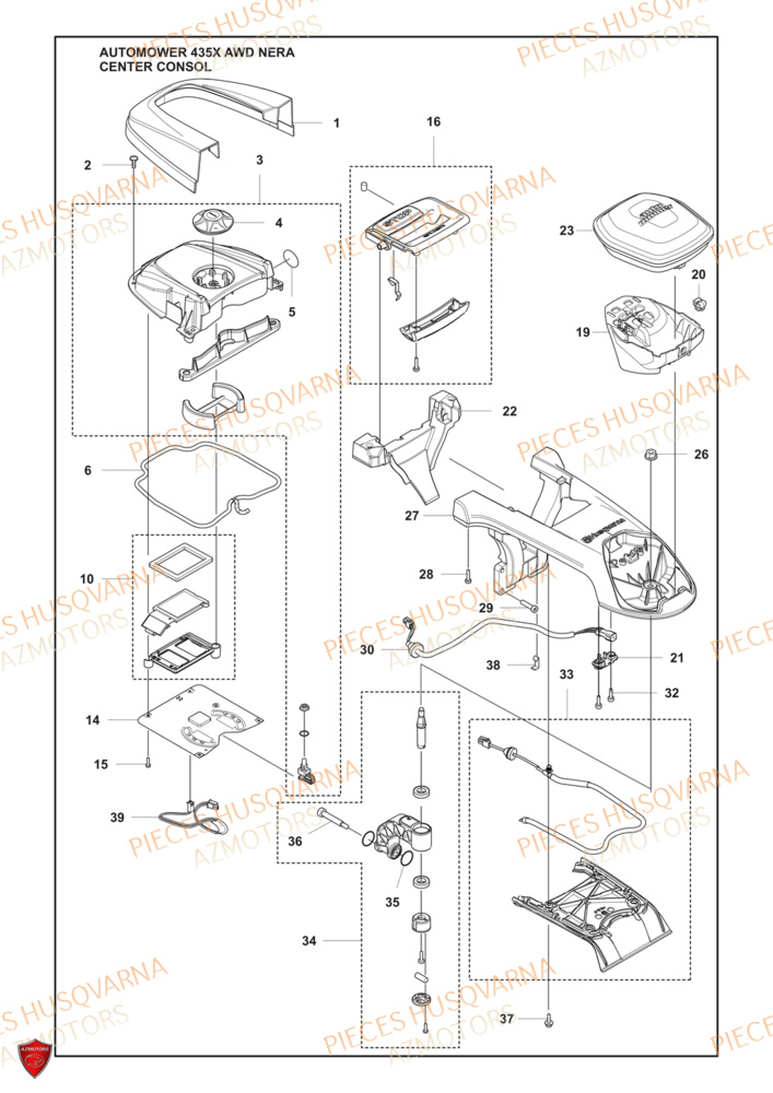 Console HUSQVARNA PIECES 435X AWD NERA ROBOT TONDEUSE HUSQVARNA