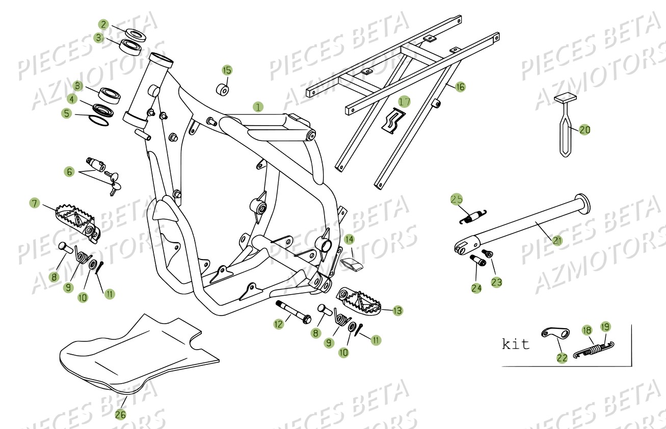 Accessoires Du Chassis BETA Pièces BETA RR 4T 450 - 2007