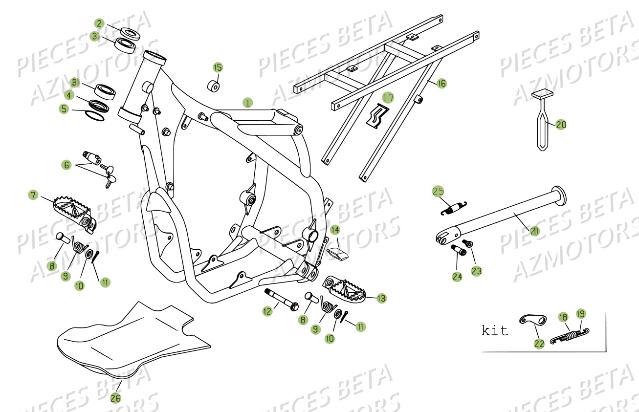 ACCESSOIRES-DU-CHASSIS BETA Pièces BETA RR 4T 400/450/525 - [2007]