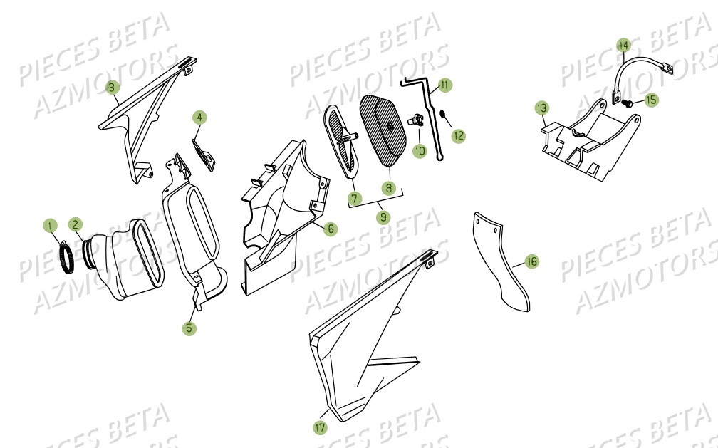 FILTRE AIR BETA pour BOITIER-DU-FILTRE de 450-RR-2007