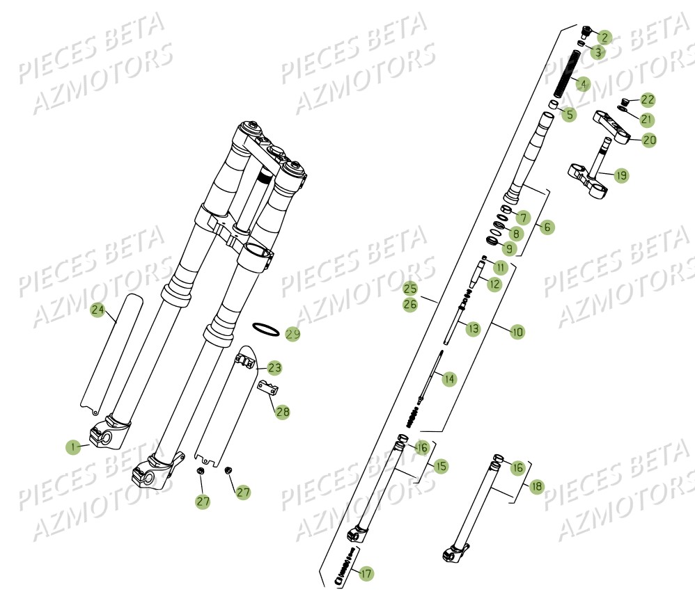 Fourche BETA Pièces BETA RR 4T 450 - 2007