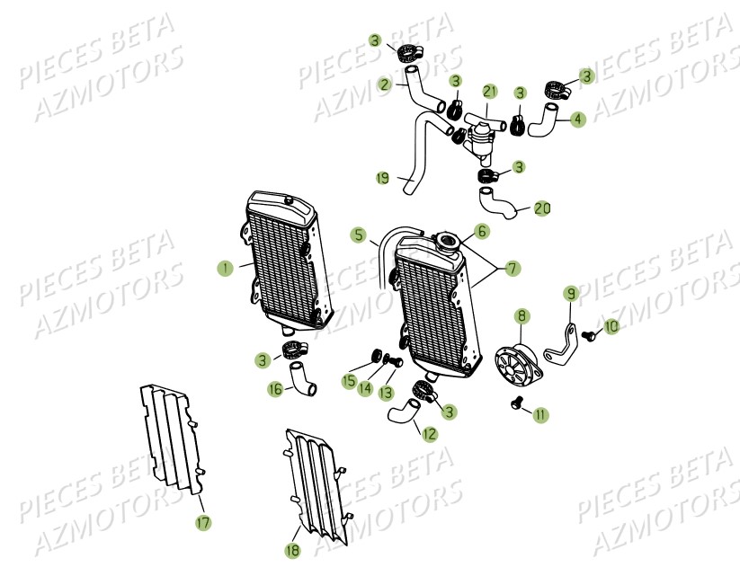 Radiateurs BETA Pièces BETA RR 4T 450 - 2007