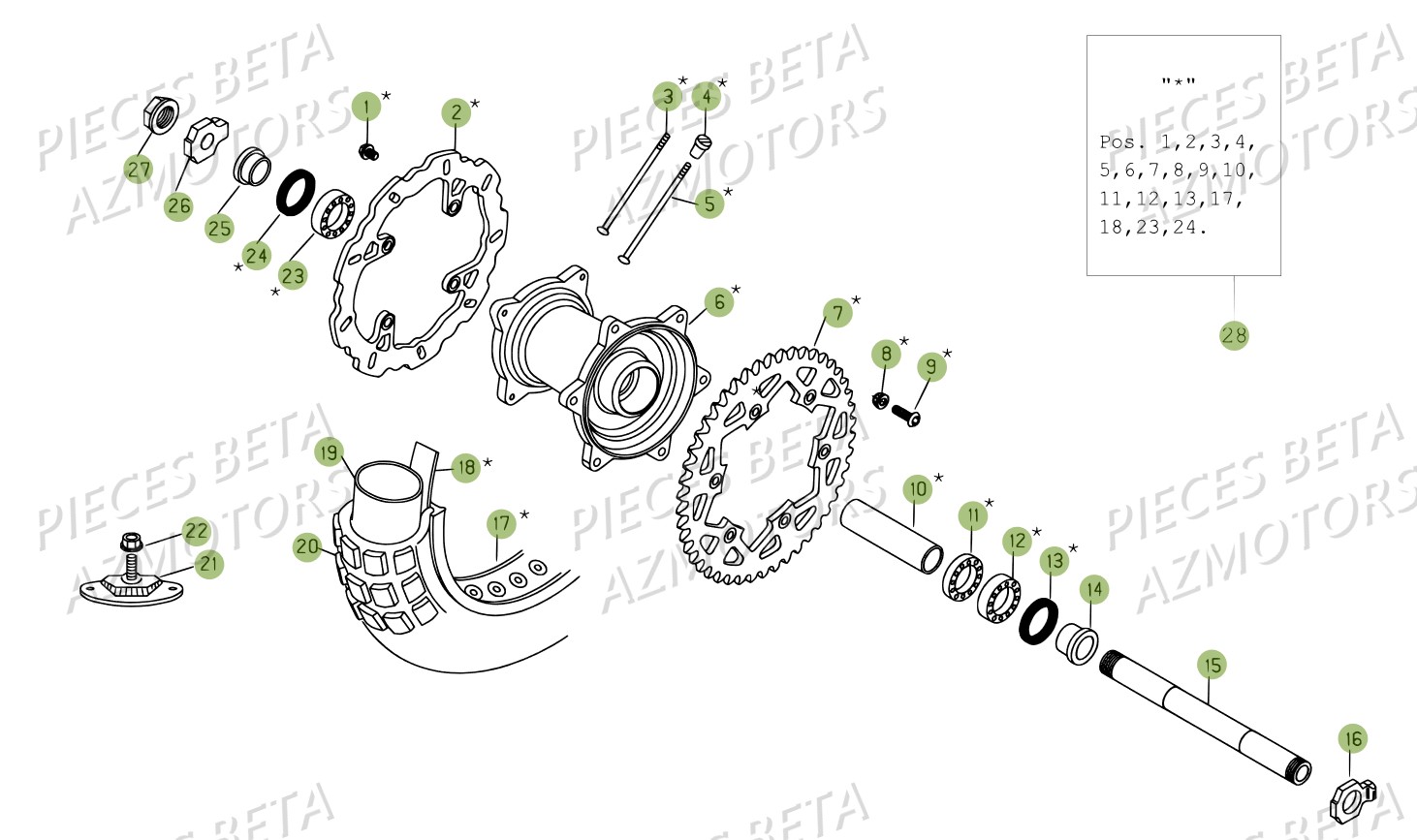 Roue Arriere BETA Pièces BETA RR 4T 450 - 2007