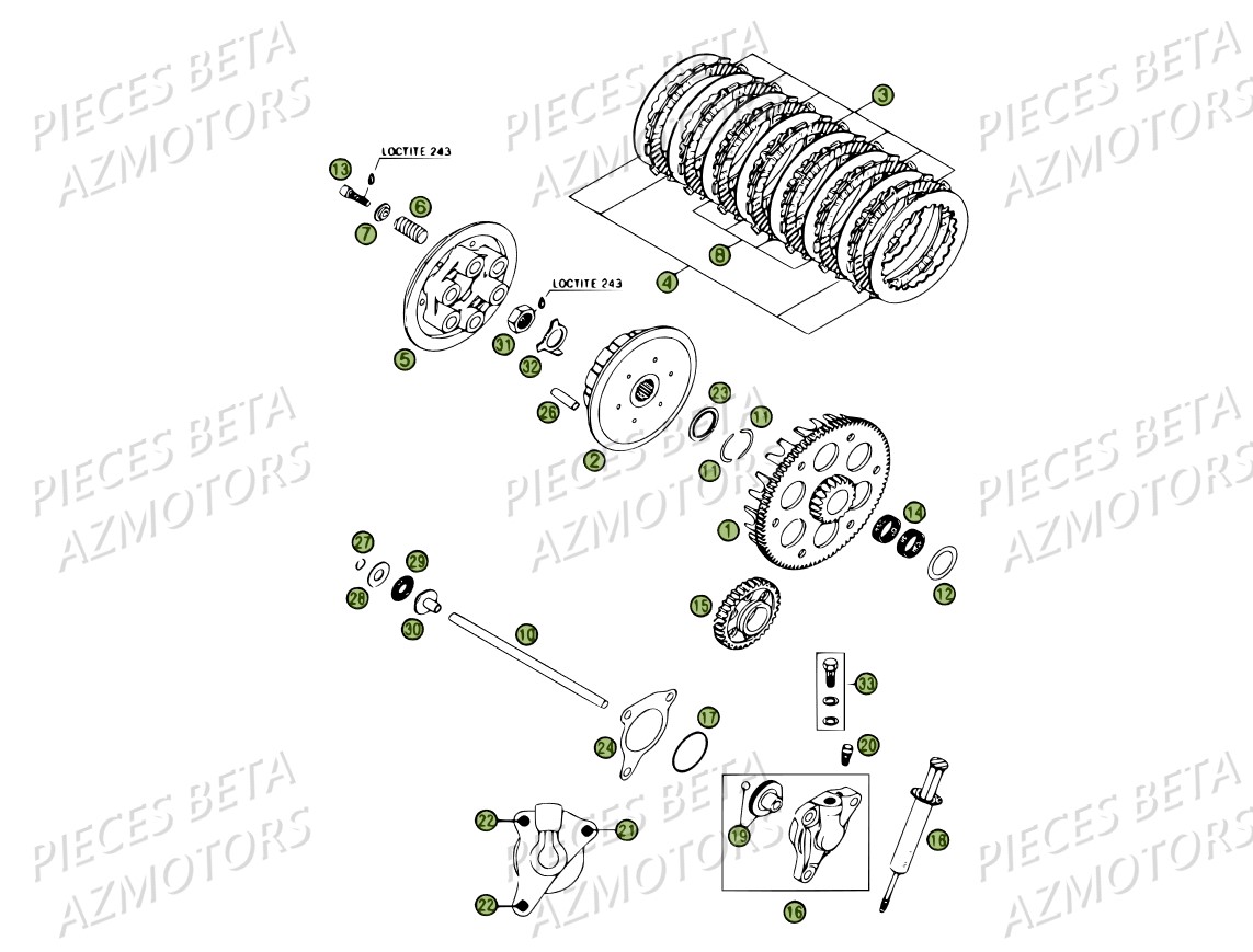 Transmission Principale Embrayage BETA Pièces BETA RR 4T 450 - 2007