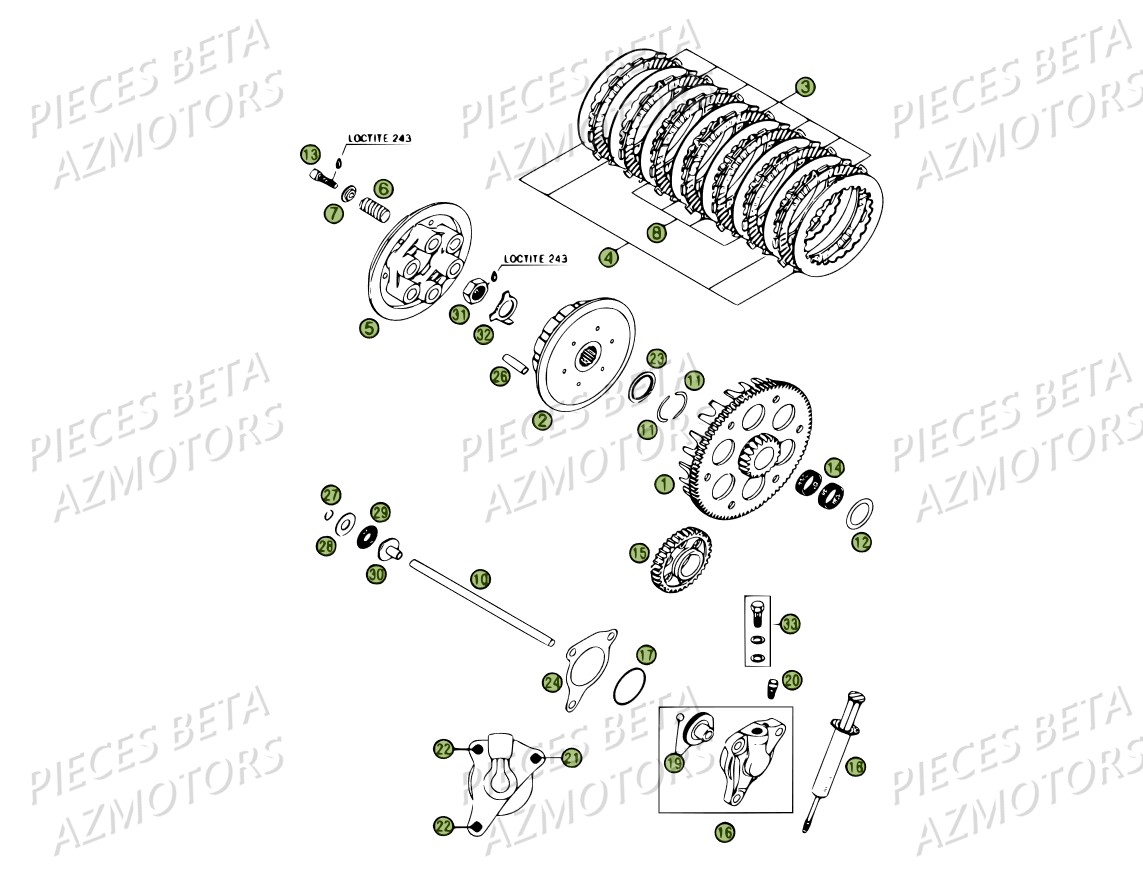 TRANSMISSION PRINCIPALE EMBRAYAGE BETA 450 RR 2007