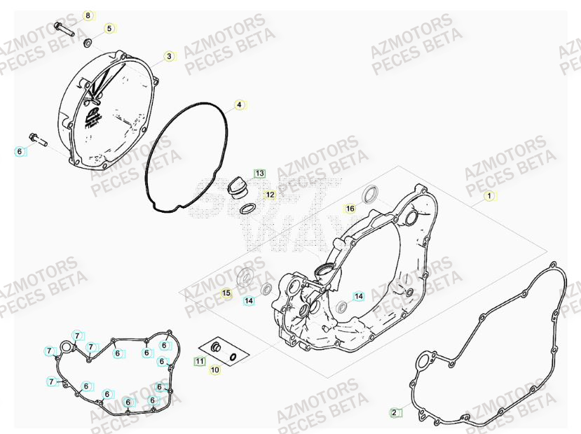 COUVERCLE EMBRAYAGE BETA 450 RR FACTORY 12