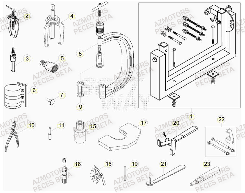 Outils BETA Pièces BETA RR FACTORY 450cc 4T - [2012]