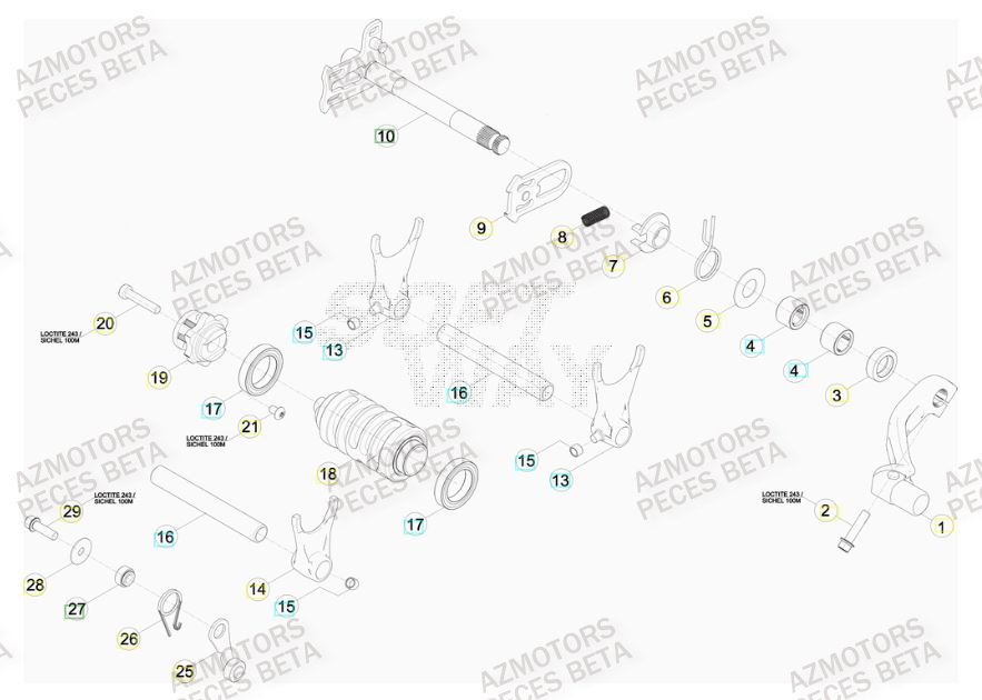 SELECTEUR DE VITESSES BETA 450 RR FACTORY 12