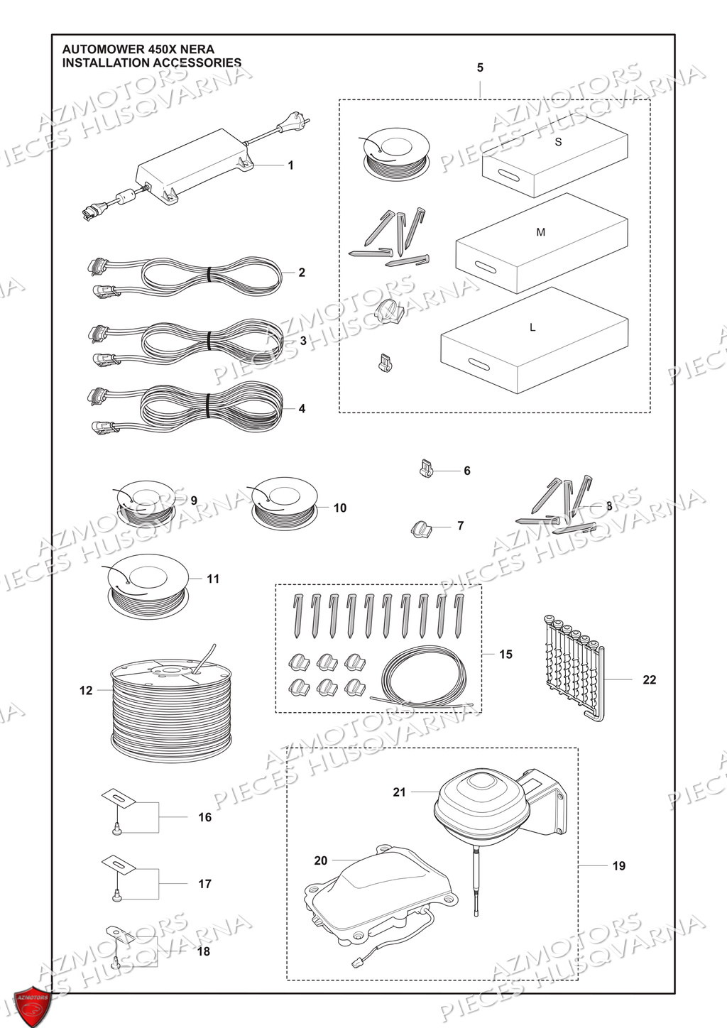 Accessoires D Installation HUSQVARNA PIECES 450X NERA NERA ROBOT TONDEUSE HUSQVARNA