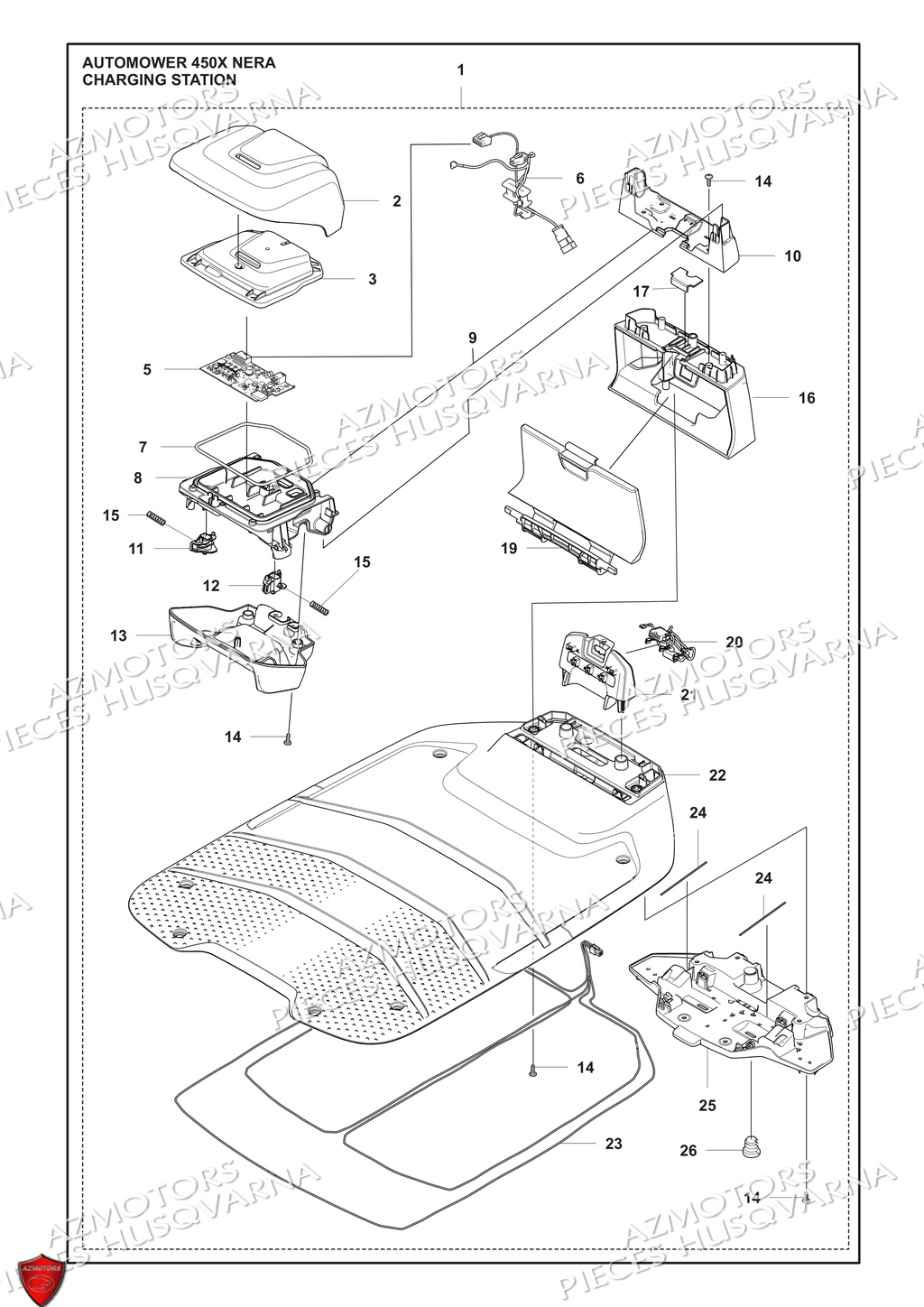 Station De Charge HUSQVARNA PIECES 450X NERA NERA ROBOT TONDEUSE HUSQVARNA