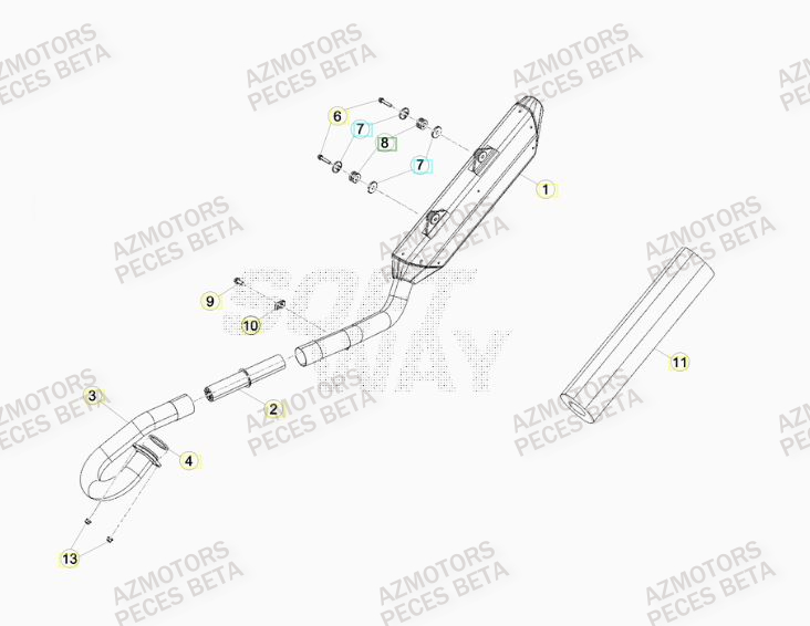 Echappement BETA Pièces BETA RR 4T RACING 480 -(2015)

