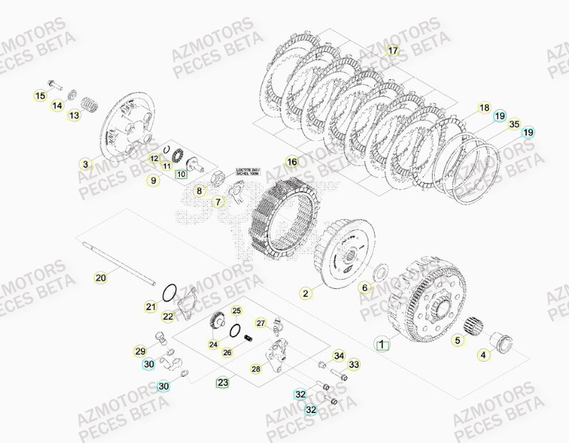 EMBRAYAGE pour 480 RR RACING 15