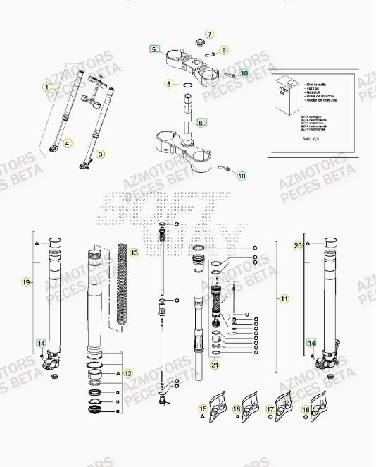 Fourche BETA Pièces BETA RR 4T RACING 480 -(2015)

