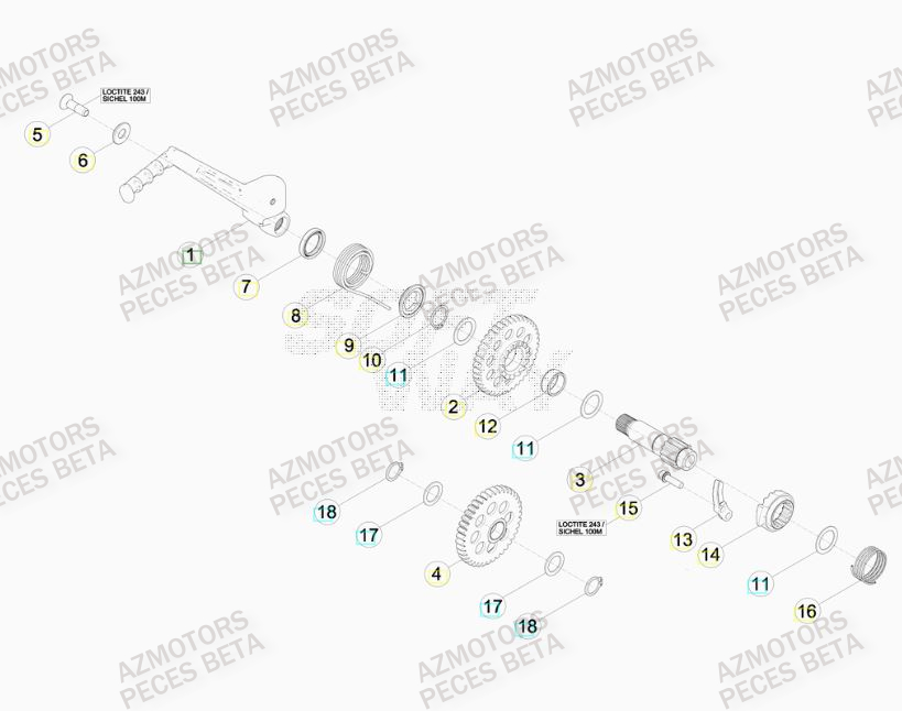 Kick Starter BETA Pièces BETA RR 4T RACING 480 -(2015)

