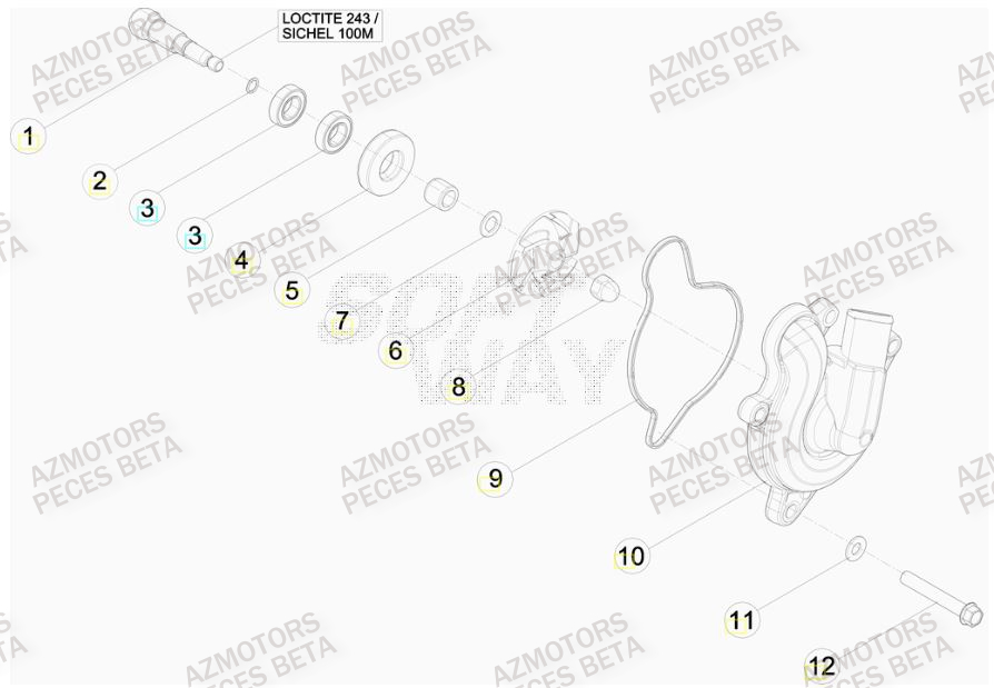 Pompe A Eau BETA Pièces BETA RR 4T RACING 480 -(2015)

