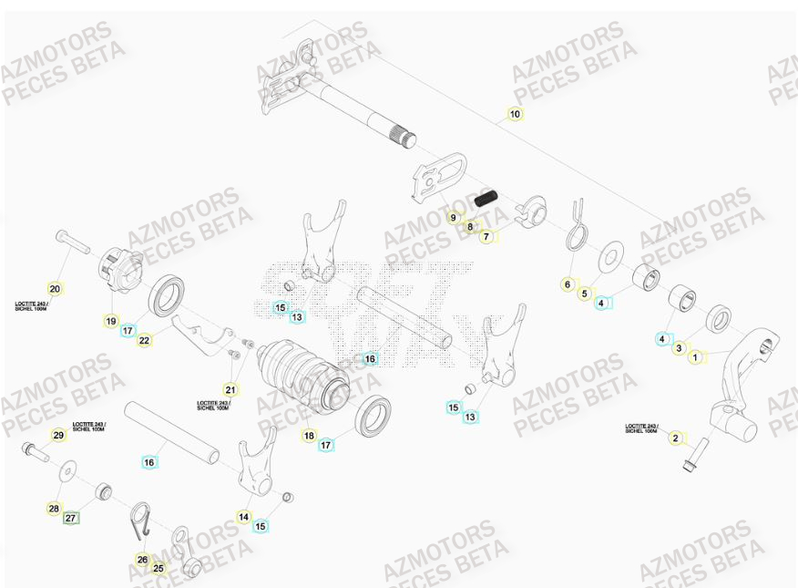 SELECTEUR_DE_VITESSES BETA Pièces BETA RR FACTORY 480cc 4T -(2015)