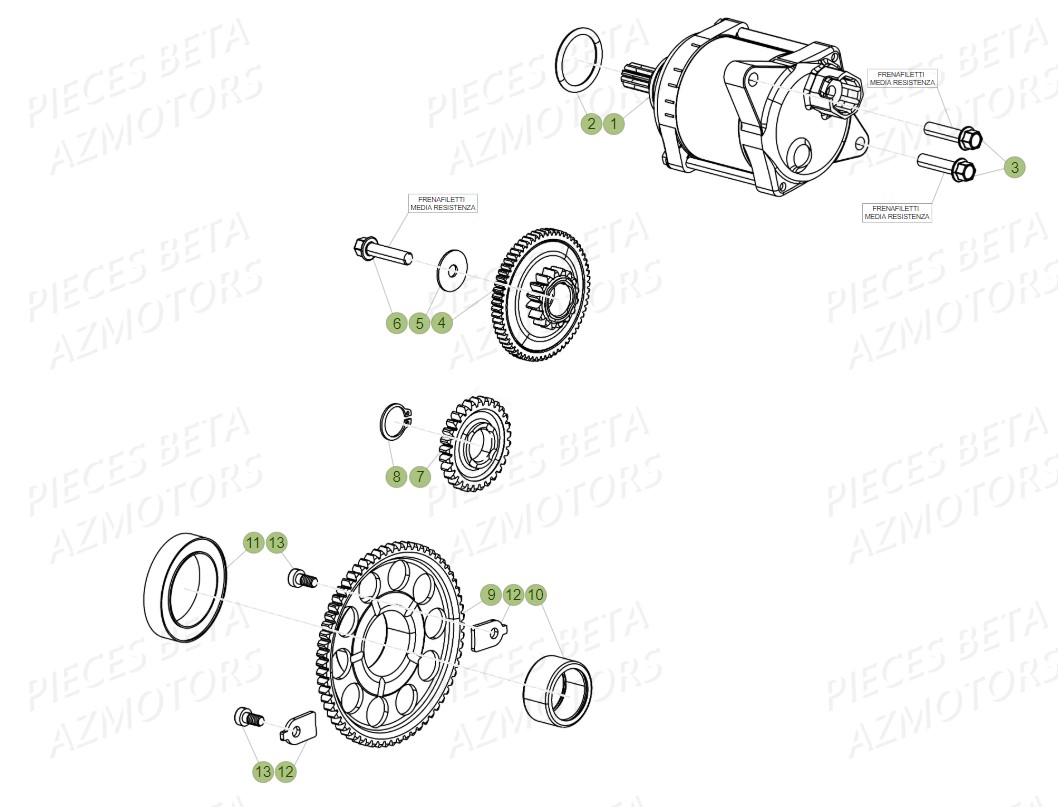 Demarreur BETA Pièces BETA RR 4T 480 RACING - (2017)

