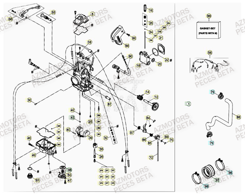 Carburateur BETA Pièces BETA RR FACTORY 498cc 4T - [2012]