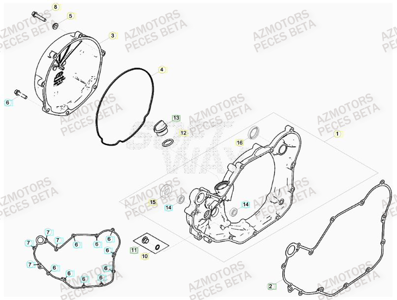 BOUCHON ARBRE COUVERCLE D EMBRAYAGE BETA pour COUVERCLE EMBRAYAGE de 498-RR-FACTORY-12
