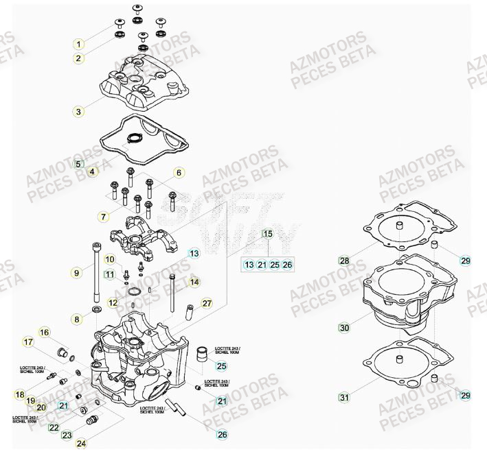 BOUCHON ARBRE COUVERCLE D EMBRAYAGE BETA pour CYLINDRE de 498-RR-FACTORY-12