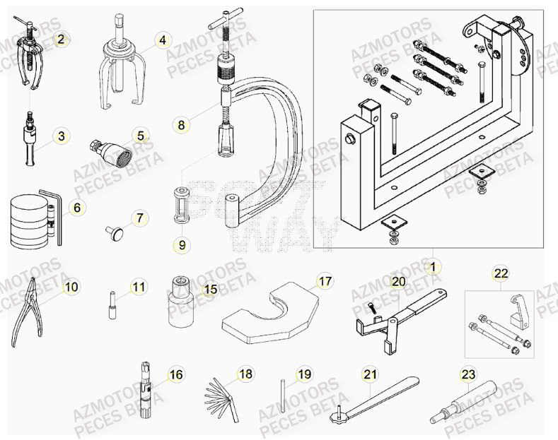 Outils BETA Pièces BETA RR FACTORY 498cc 4T - [2012]