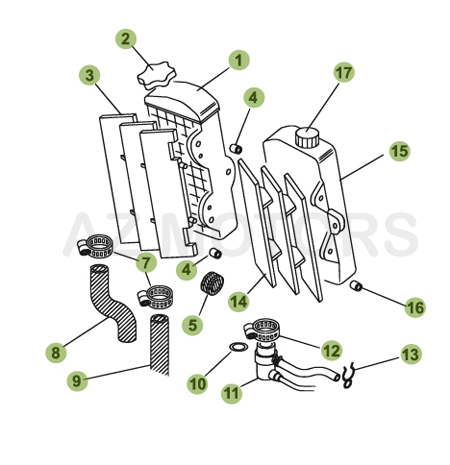Radiateur BETA Pièces BETA Enduro 50 RR - [2005-2006]